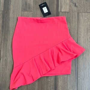 Fashion Nova Pink Ruffle Mini Skirt